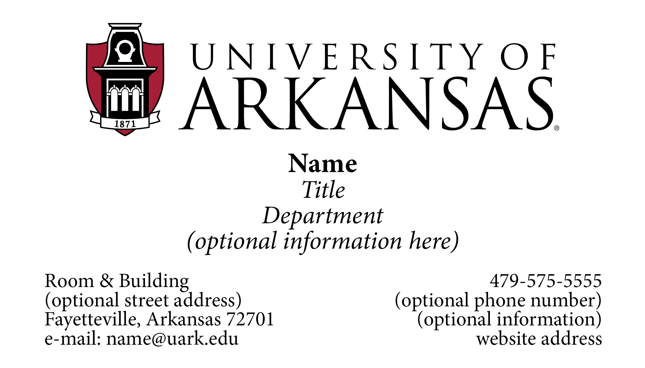 Graduation Name Card Template from brand.uark.edu